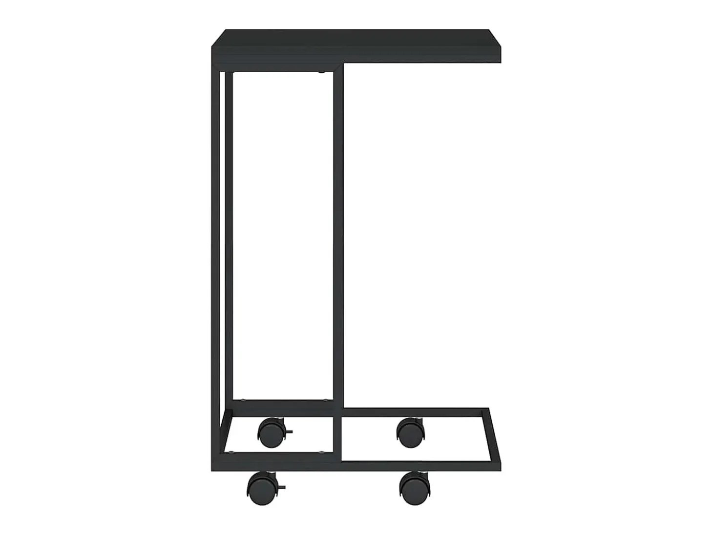 Armario auxiliar con ruedas contrachapado negro 40x30x63,5 cm
