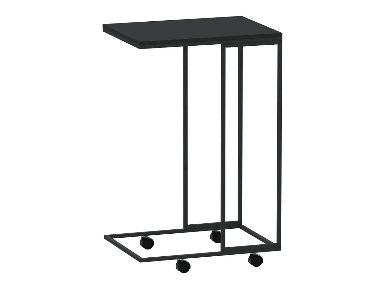 Armario auxiliar con ruedas contrachapado negro 40x30x63,5 cm ES870460