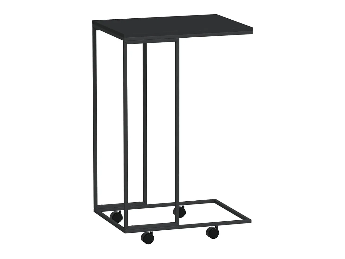 Armario auxiliar con ruedas contrachapado negro 40x30x63,5 cm ES870460