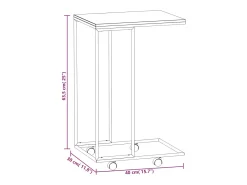 Armario auxiliar con ruedas contrachapado negro 40x30x63,5 cm