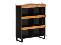 Armario auxiliar madera maciza de acacia 85x33x107 cm