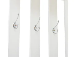Armario blanco con 2 puertas, cajón, colgadores y banqueta, puerta de cristal 85x33,5x200cm