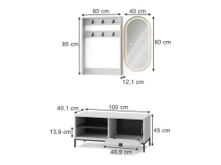 Armario blanco 100x40x45 eliza