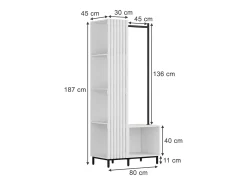 Armario blanco 80x45x187 zinto