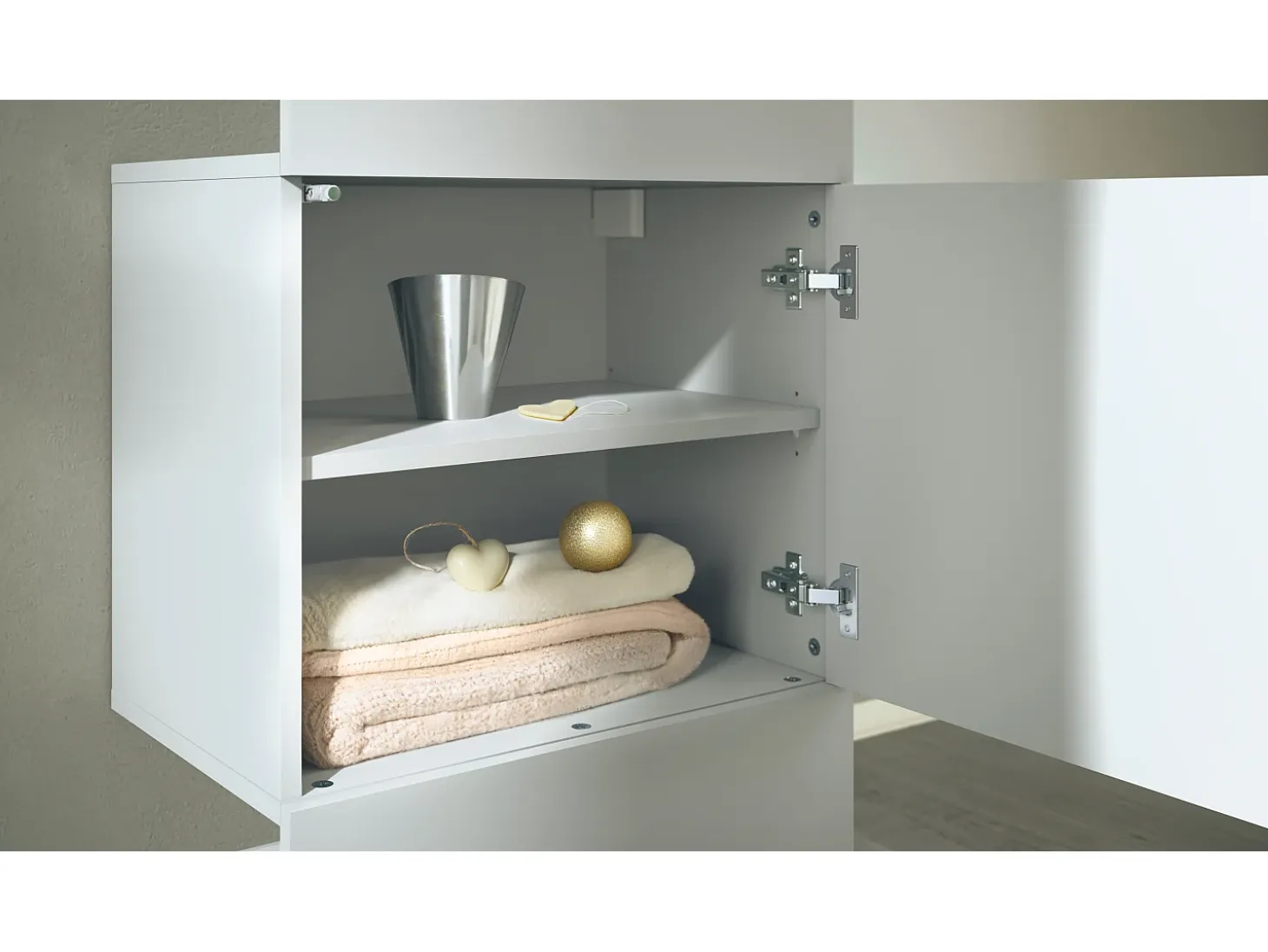 Armario Carlton Neo, Perchero de pared con panel de vestíbulo, espejo, barra para ropa y armario de pared, blanco mate (52 x 193 x 35 cm)
