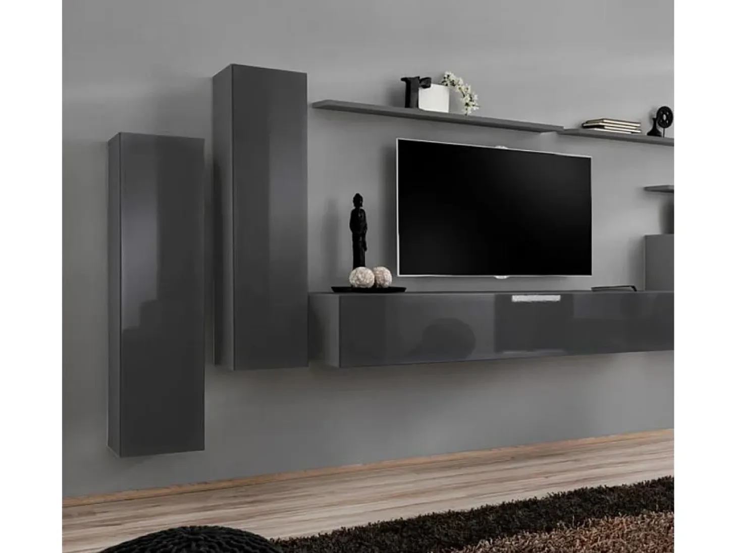 Armario colgante para Salón comedor en Gris 30x30x120cm Berit