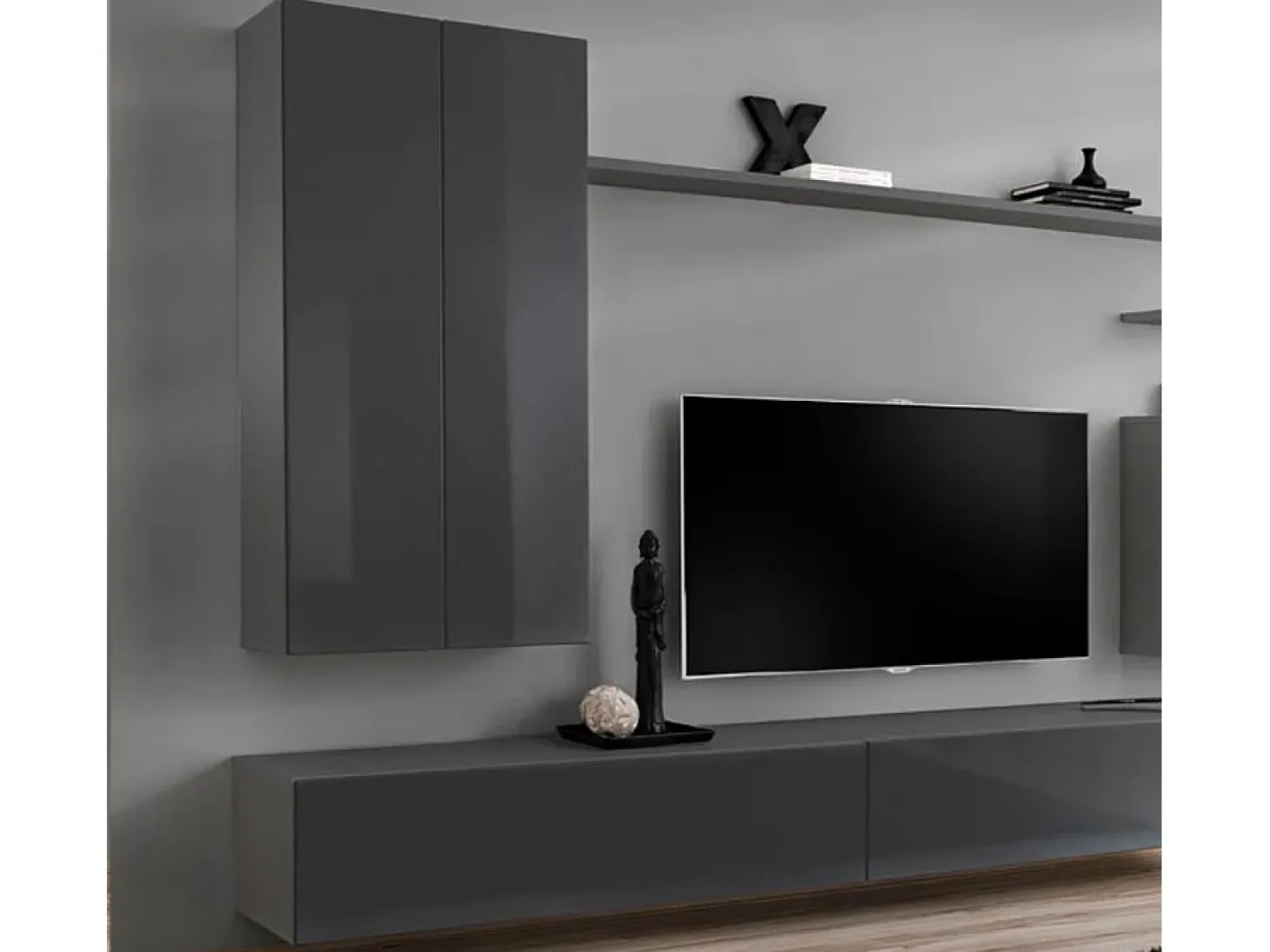 Armario colgante para Salón comedor en Gris 30x30x120cm Berit