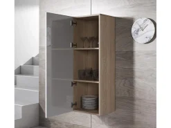 Armario colgante para Salón comedor en Sonoma y Blanco 40x29x126cm Luke V1