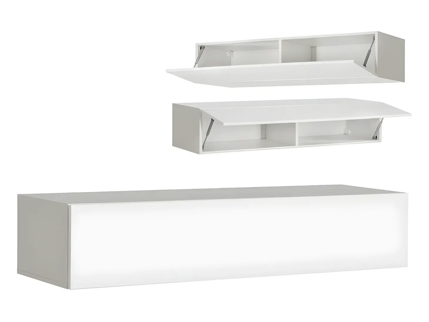 Armario colgante para Salón comedor en Negro y Blanco 160x29x30cm Krista H-160