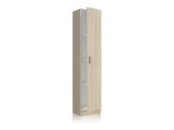 Armario Columna Multiusos con 1 Puerta y 4 Estantes con Acabado en Color Roble - Dim: 37 cm (Ancho) x 182 cm (Alto) x 37 cm (Fondo)