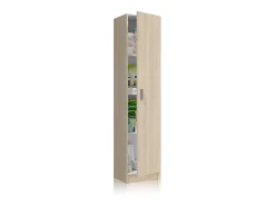 Armario Columna Multiusos con 1 Puerta y 4 Estantes con Acabado en Color Roble - Dim: 37 cm (Ancho) x 182 cm (Alto) x 37 cm (Fondo)