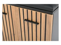 Armario con 2 ganchos - 80 x 35 x 175 cm - con banco zapatero + mueble + 1 cajón - aglomerado - negro