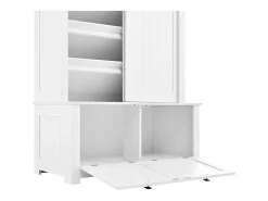 Armario con 2 puertas correderas y 2 puertas - Minimalista - Madera MDF blanca