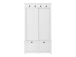 Armario con 2 puertas correderas y 2 puertas - Minimalista - Madera MDF blanca