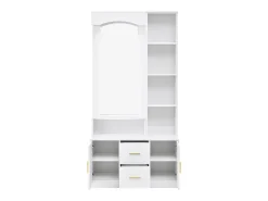 Armario con espejo, 2 cajones y 2 puertas - Blanco 90 x 40 x 180 cm