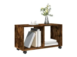 Armario con ruedas madera ingeniería roble ahumado 72x33x42,5cm