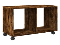 Armario con ruedas madera ingeniería roble ahumado 72x33x42,5cm