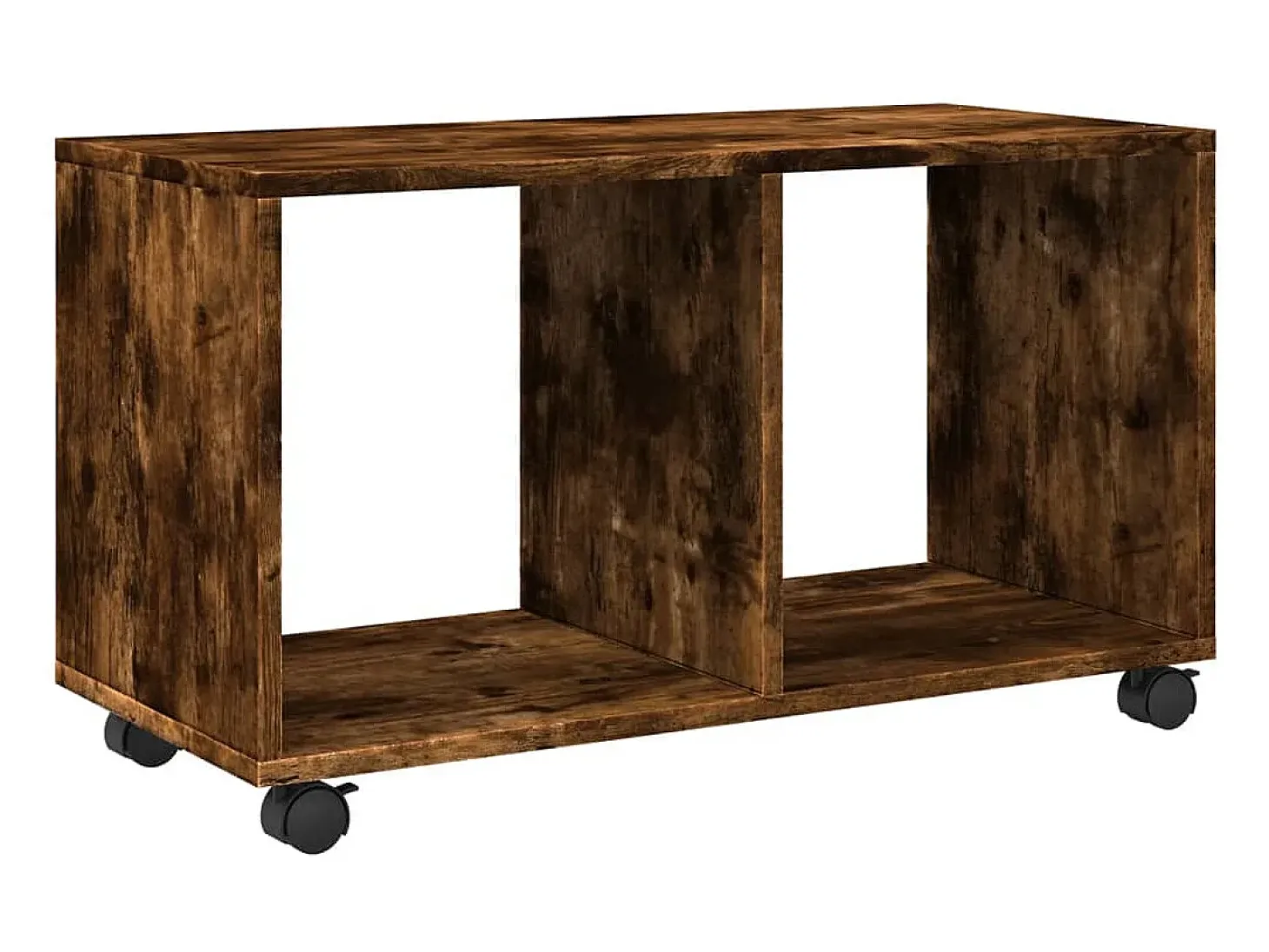 Armario con ruedas madera ingeniería roble ahumado 72x33x42,5cm