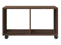 Armario con ruedas madera ingeniería marrón roble 72x33x42,5 cm