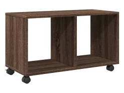 Armario con ruedas madera ingeniería marrón roble 72x33x42,5 cm