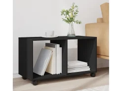 Armario con ruedas madera ingeniería negro 72x33x42,5 cm