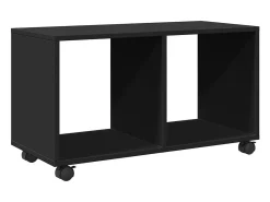 Armario con ruedas madera ingeniería negro 72x33x42,5 cm