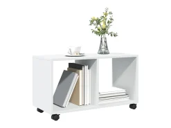 Armario con ruedas madera ingeniería blanco 72x33x42,5 cm