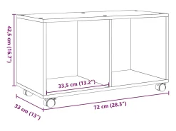 Armario con ruedas madera ingeniería blanco 72x33x42,5 cm