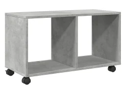 Armario con ruedas madera ingeniería gris hormigón 72x33x42,5cm