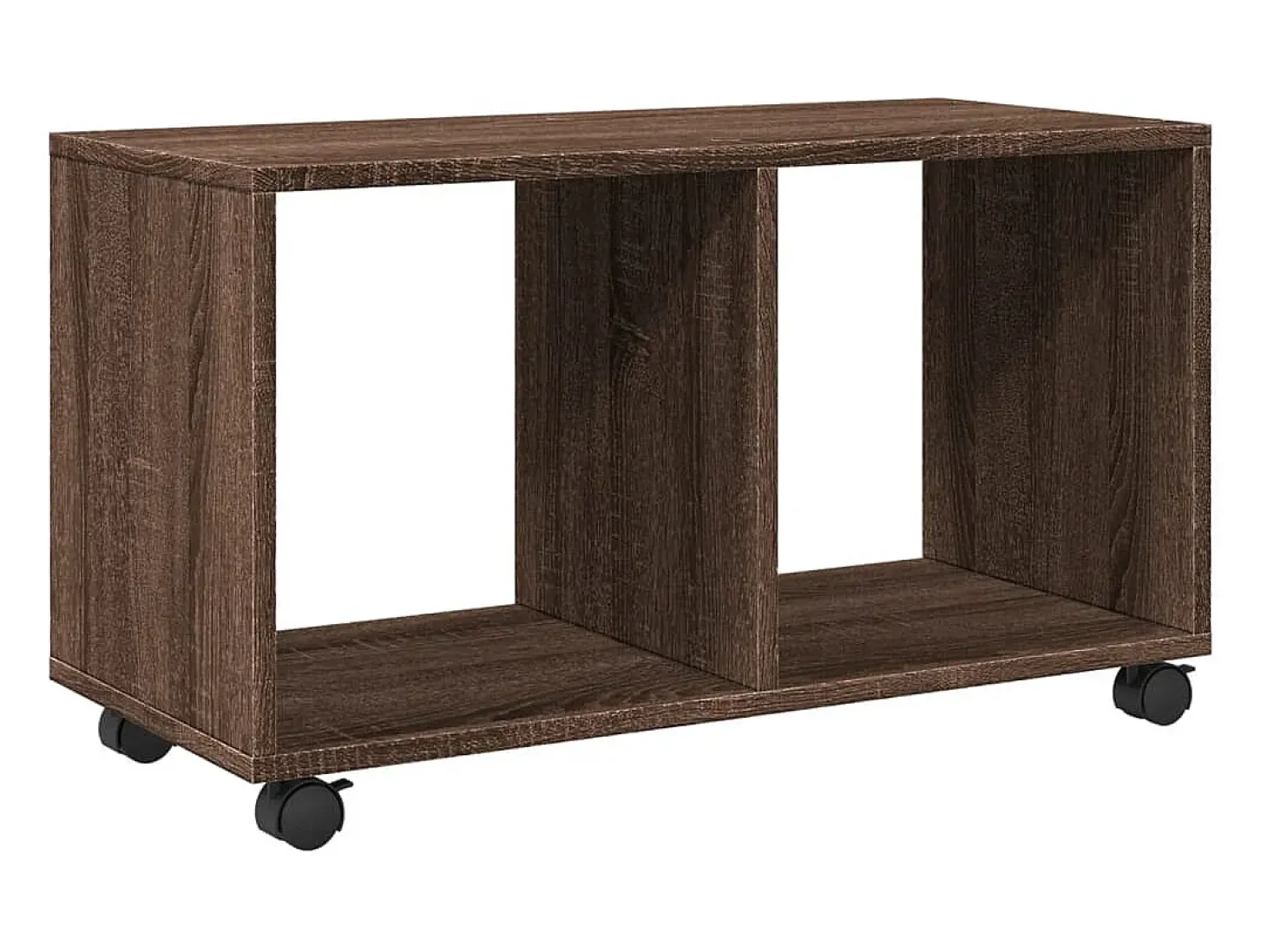 Armario con ruedas madera ingeniería marrón roble 72x33x42,5 cm