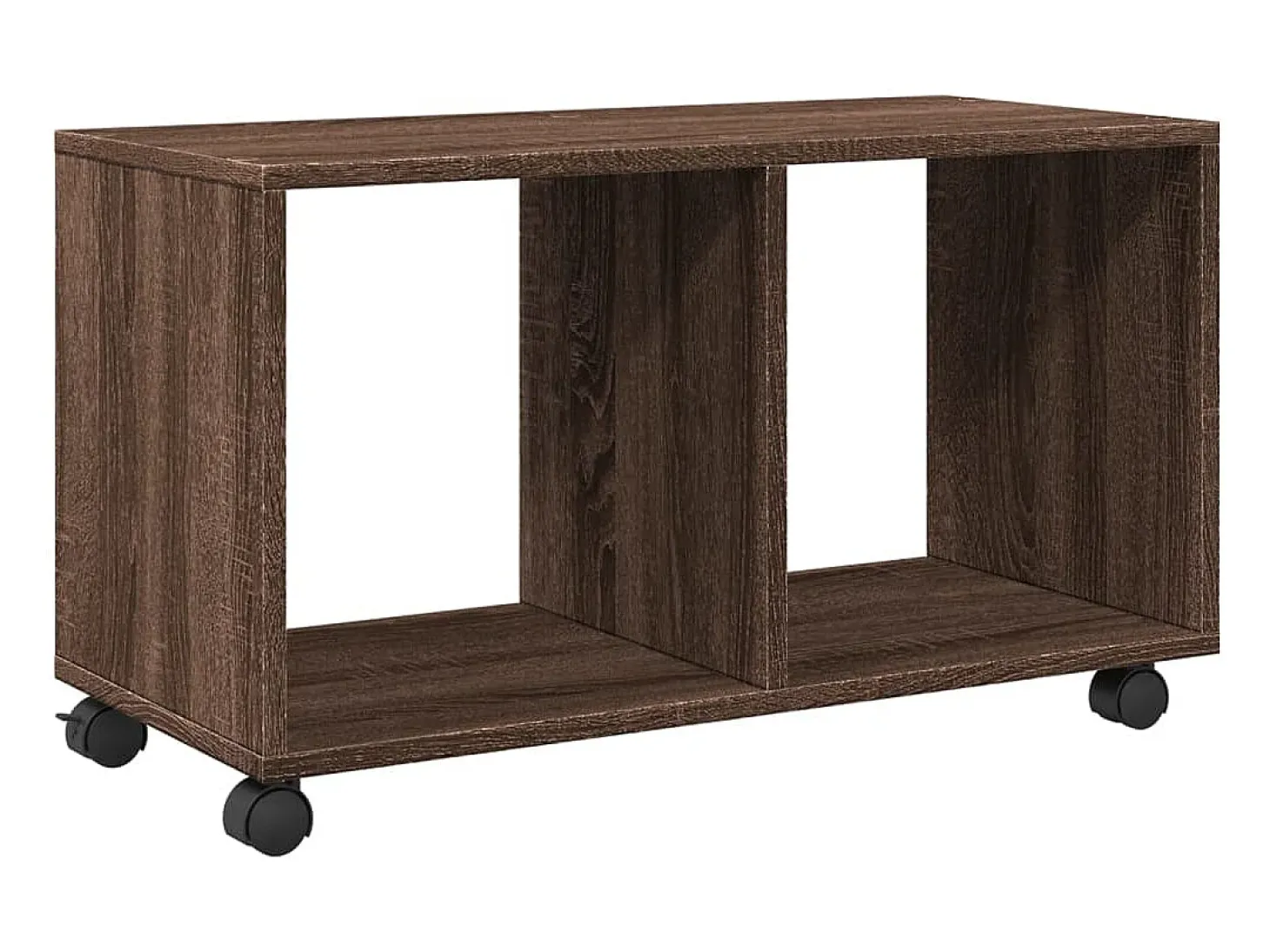 Armario con ruedas madera ingeniería marrón roble 72x33x42,5 cm