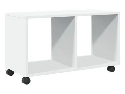 Armario con ruedas madera ingeniería blanco 72x33x42,5 cm