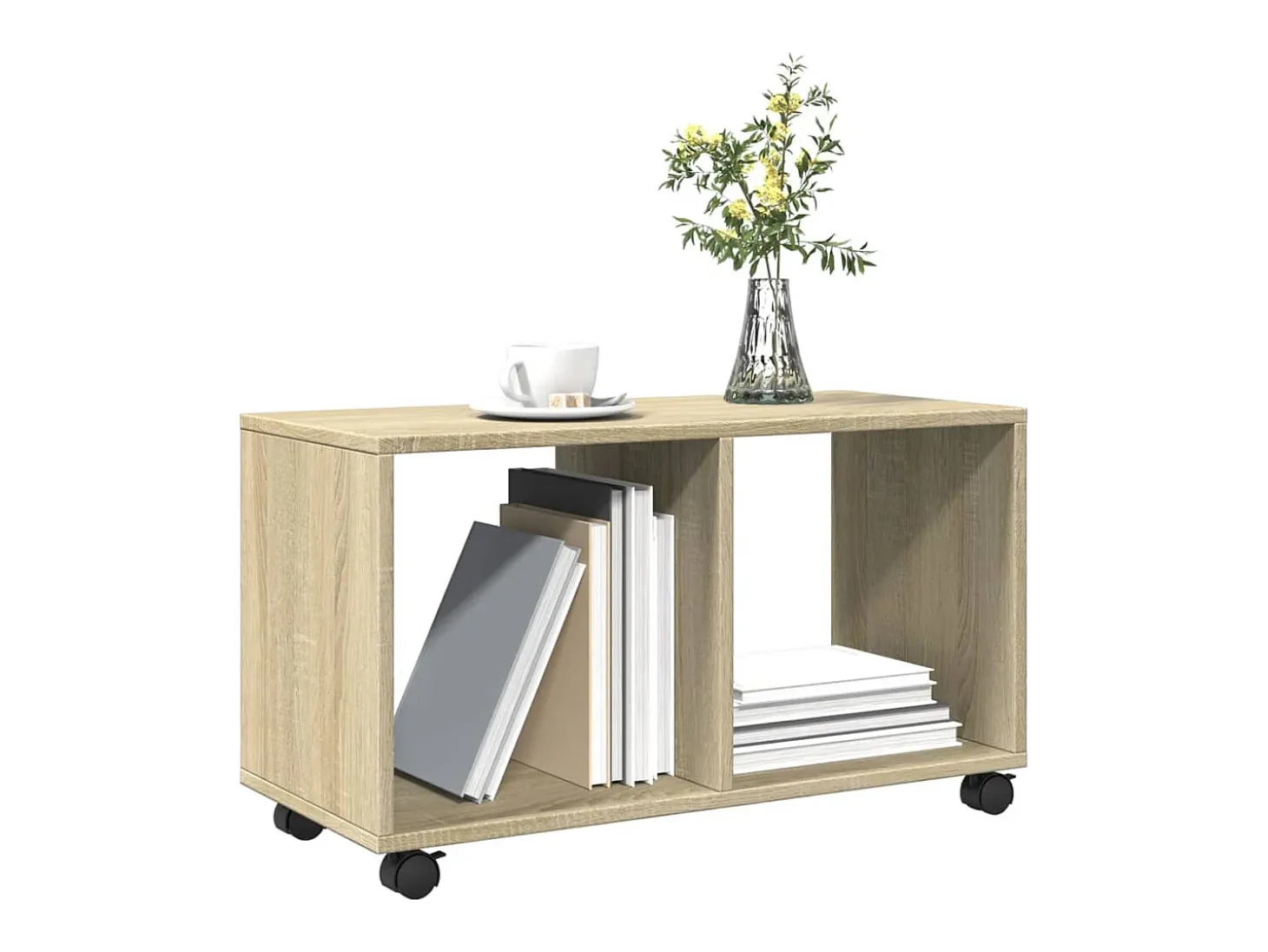 Armario con ruedas madera ingeniería roble Sonoma 72x33x42,5 cm