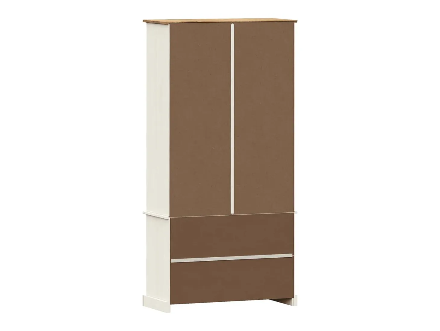 Armario con vitrina VIGO madera maciza pino blanco 85x35x170 cm