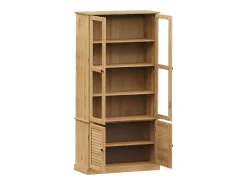 Armario con vitrina VIGO madera maciza de pino 85x35x170 cm