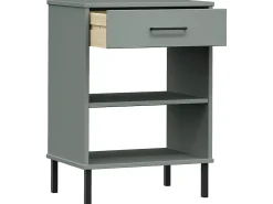 Armario consola patas de metal madera maciza pino gris OSLO ES352314