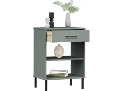Armario consola patas de metal madera maciza pino gris OSLO ES352314