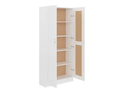 Armario de libros aglomerado blanco 82,5x30,5x185,5 cm