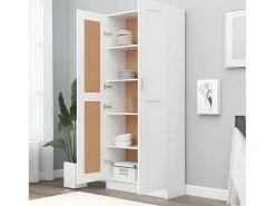 Armario de libros aglomerado blanco 82,5x30,5x185,5 cm