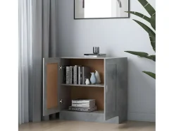 Armario de libros contrachapada gris hormigón 82,5x30,5x80 cm