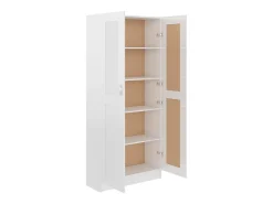 Armario de libros contrachapada blanco brillo 82,5x30,5x185,5cm