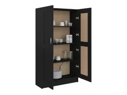 Armario de libros madera contrachapada negro 82,5x30,5x150 cm