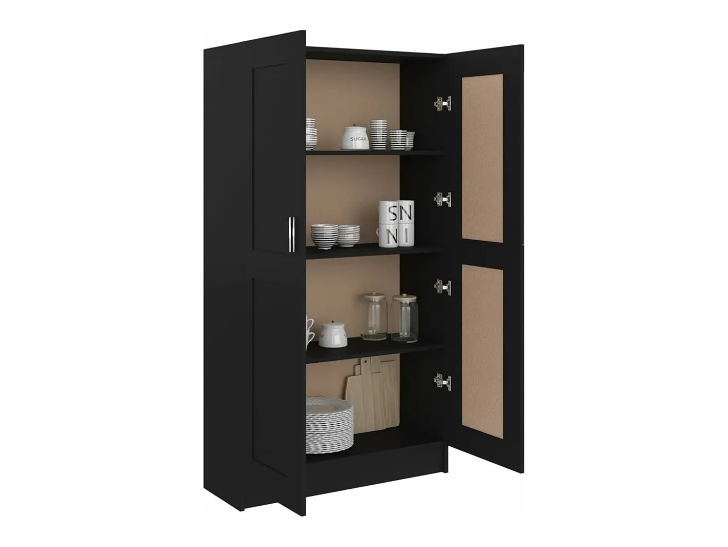 Armario de libros madera contrachapada negro 82,5x30,5x150 cm