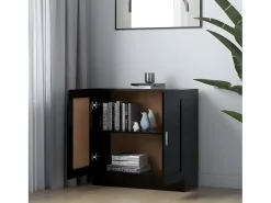 Armario de libros madera contrachapada negro 82,5x30,5x80 cm