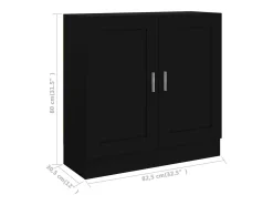 Armario de libros madera contrachapada negro 82,5x30,5x80 cm