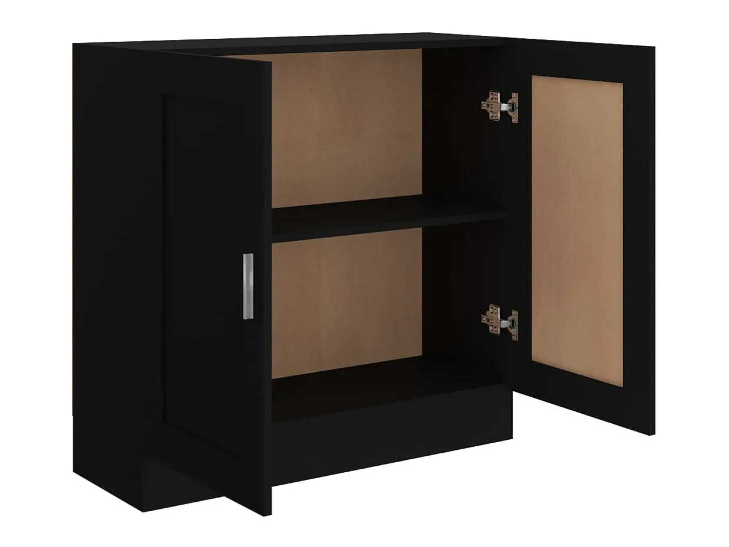 Armario de libros madera contrachapada negro 82,5x30,5x80 cm