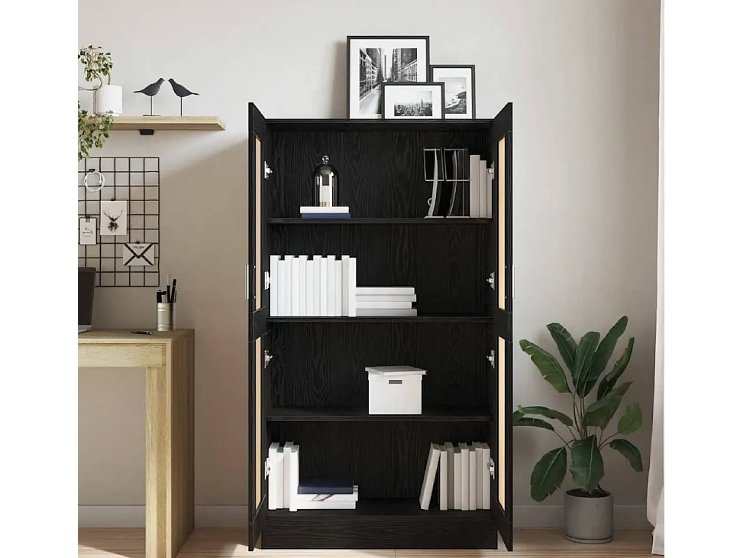 Armario de Libros Roble negro 82.5 x 30.5 x 150 cm