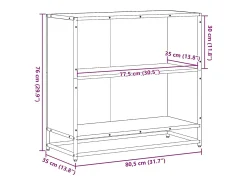 Armario de madera de ingeniería roble oscuro 80,5x35x76 cm