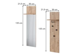 Armario de pared roble dorado 36x21.6x135 siri