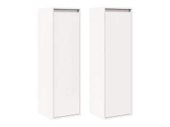Armario de pared 2 uds madera maciza pino blanco 30x30x100 cm